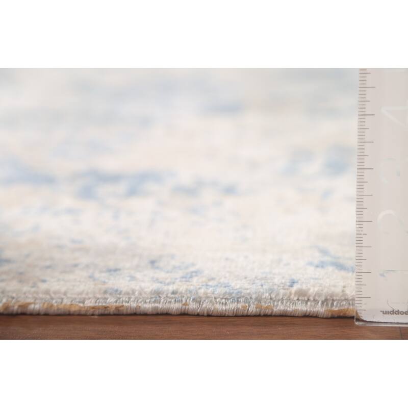 All-Over Abstract Indian Area Rug Hand-Knotted Wool Carpet - 6'6" x 9'10"