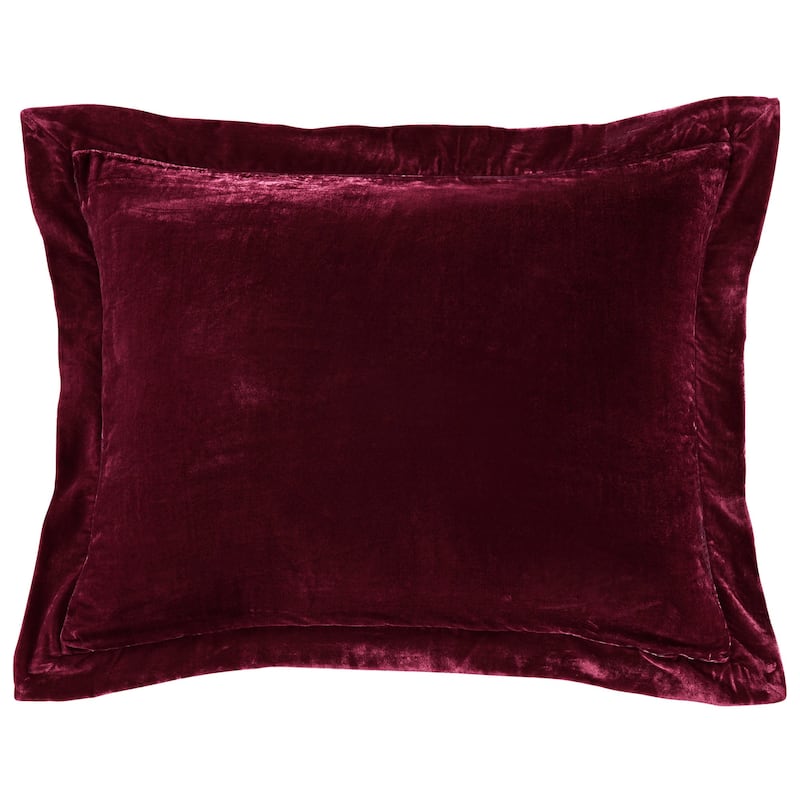 HiEnd Accents Stella Faux Silk Velvet Romantic Western 27x39 inch Flanged Dutch Euro Pillow