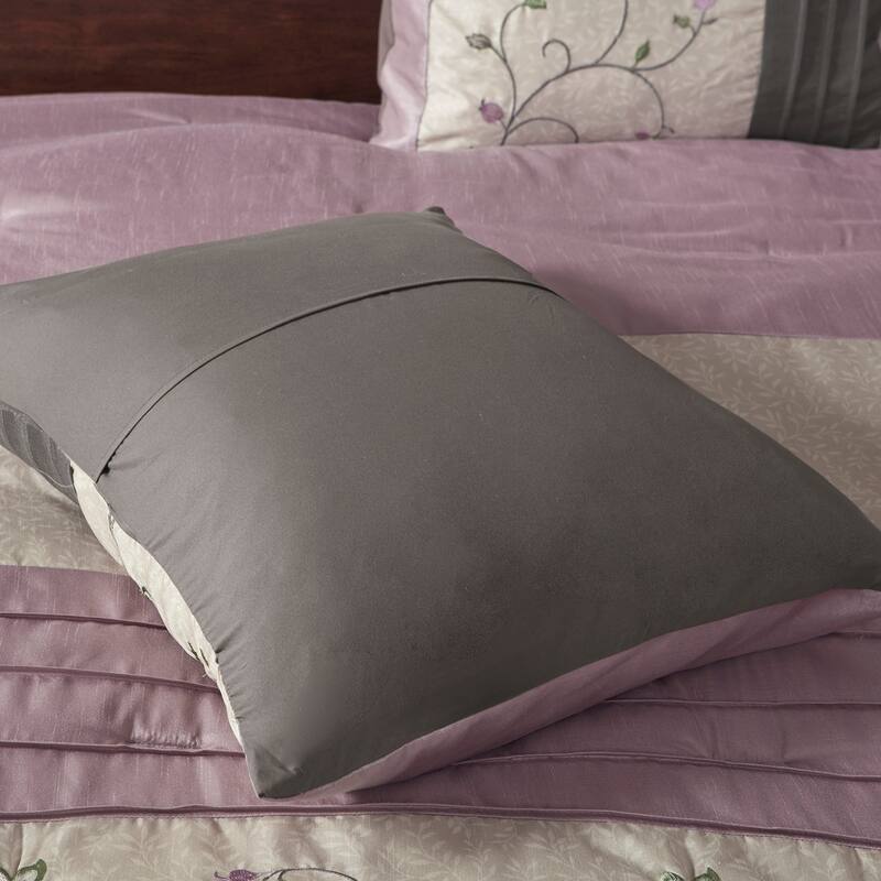 GDF Studio - Embroidered 7-Piece Comforter Set with Decorative Pillows