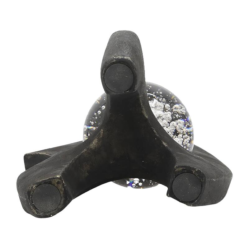 Sagebrook Home Massimo Large 13" Bronze Statuary - Resin and Crystal Decorative Object for Modern Homes - 9" x 7" x 13"