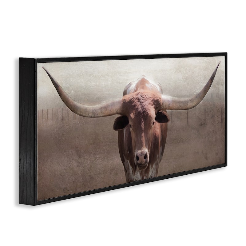 Stupell Rustic Western Longhorn Framed Giclee Art Design By Carol Robinson
