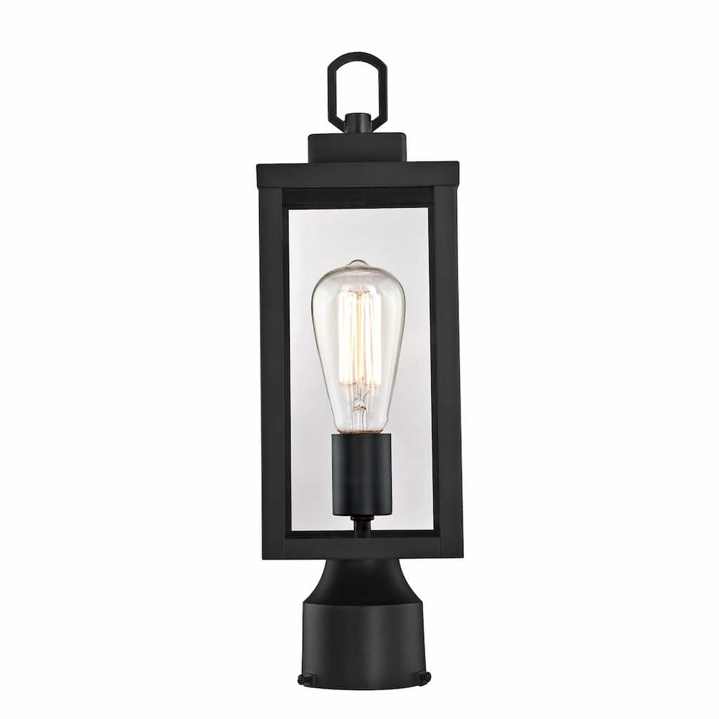 16.5" H 1-Light Black or White Outdoor Post Light Kits Head