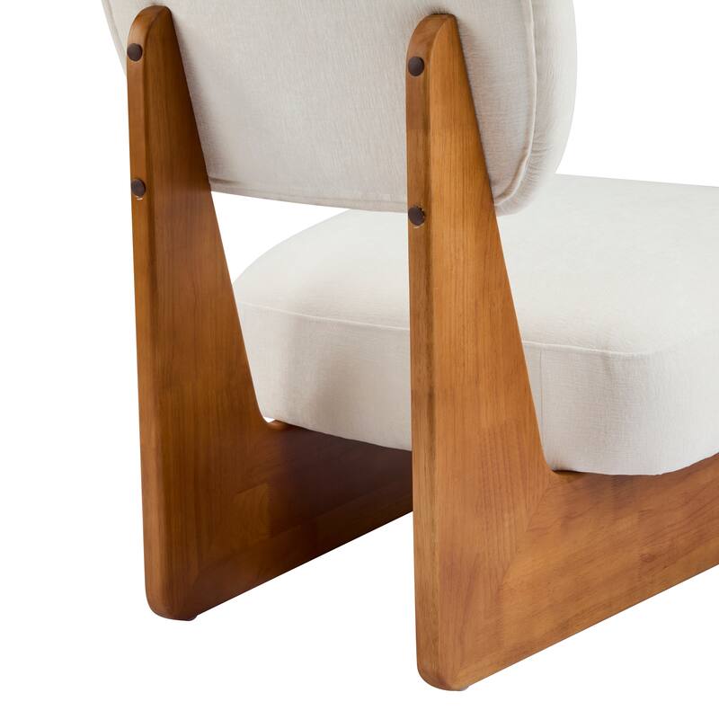 Lounge Armless Accent Chair with Wood Frame, Set of 2