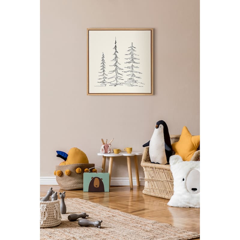 Kate and Laurel Sylvie Trees Canvas by The Creative Bunch Studio