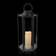 preview thumbnail 9 of 9, Alpine Corporation 18" Tall Outdoor Hexagonal Battery-Operated Metal Lantern with LED Lights, Black