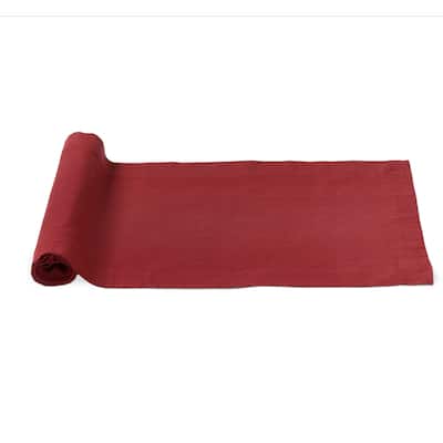 Everyday Brick Red Cotton Slub Runner Tablecloth - 72" x 14.5" - Machine Washable Table Runner