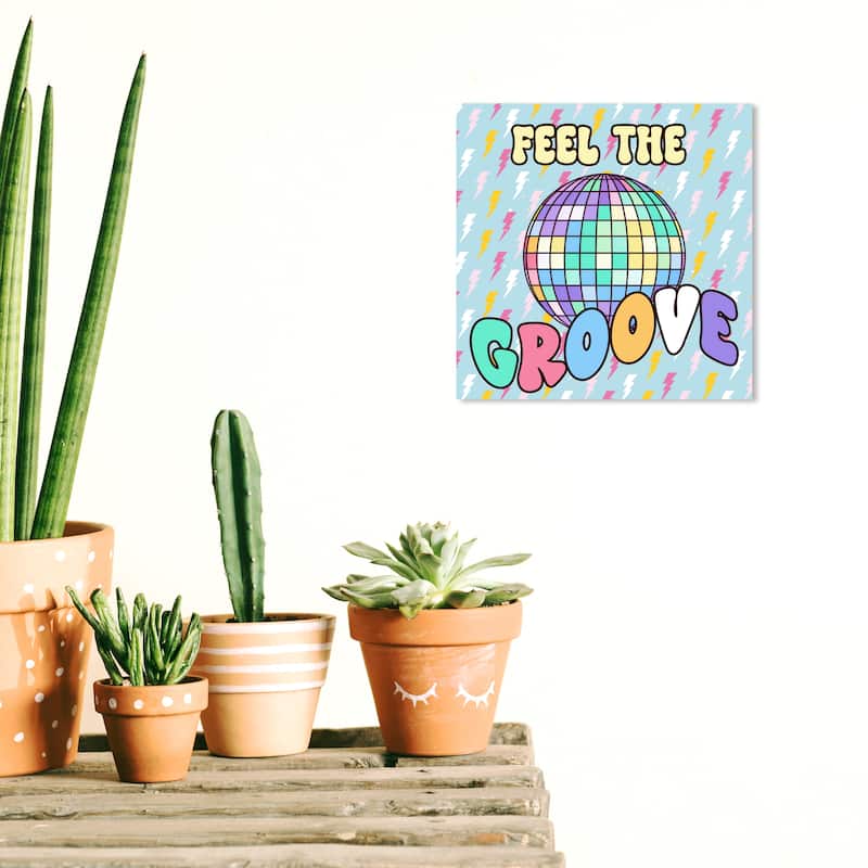 Wynwood Studio Canvas Music and Dance Feel the Groove Blue and Wall Art Canvas Print - 12 x 12
