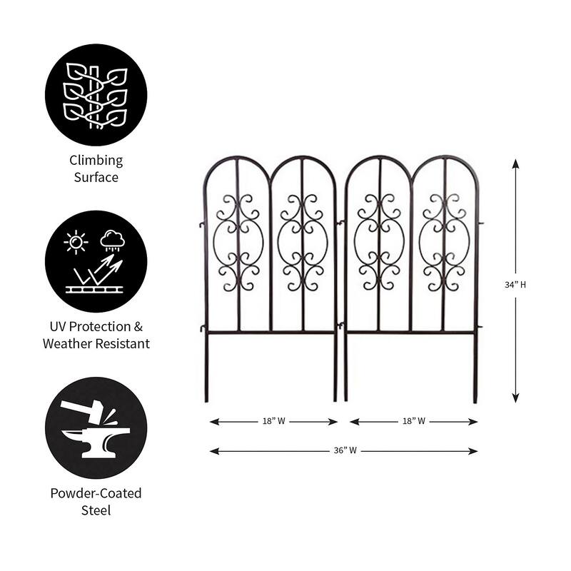 Montebello Iron Garden Fencing, Set of 4