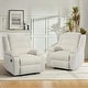preview thumbnail 86 of 101, Overstuffed Cotton Corduroy Manual Pushback Recliner with Wide Armrest