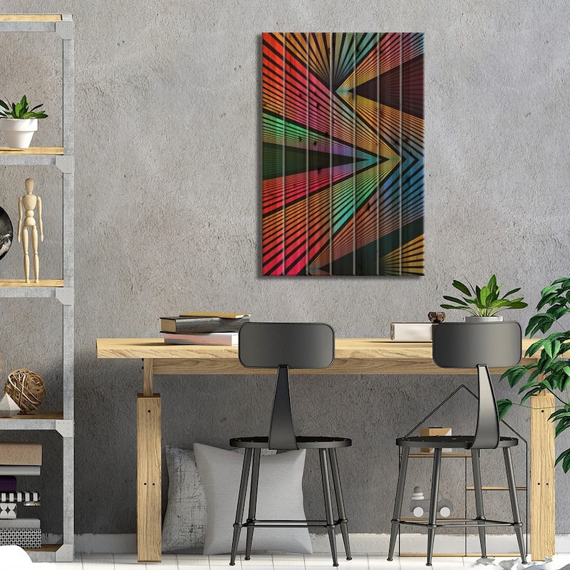 Crazy Ranibow Print On Wood by Diego Tirigall - Multi-Color