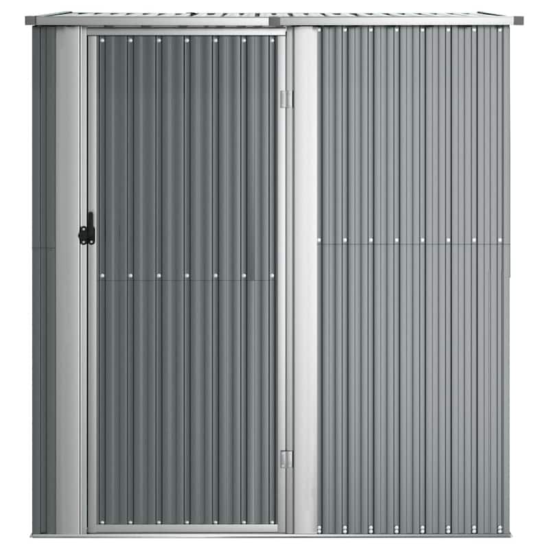 vidaXL Garden Shed Grey Galvanized Steel Large Garden Shed Rectangular - 71.1 x 71.1 x 82.5