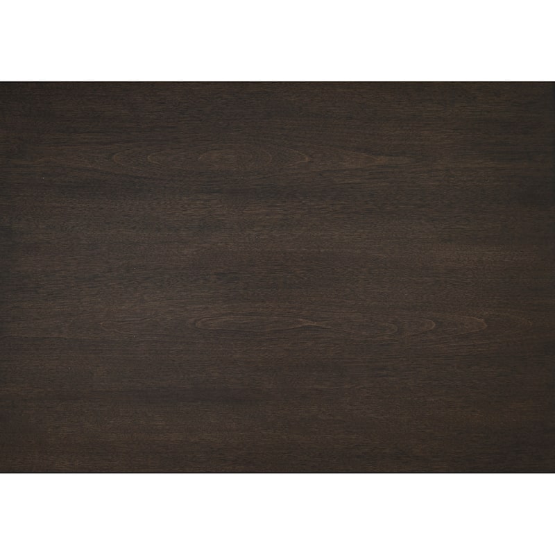 Dark Brown Round Coffee Table Solid Wood Legs Gold Tip Classic Luxury Cocktail Table for Living Room