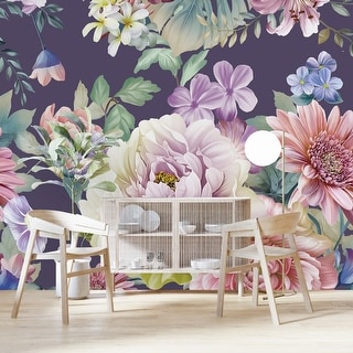 Large Flowers Wallpaper Peel and Stick and Prepasted - Bed Bath ...