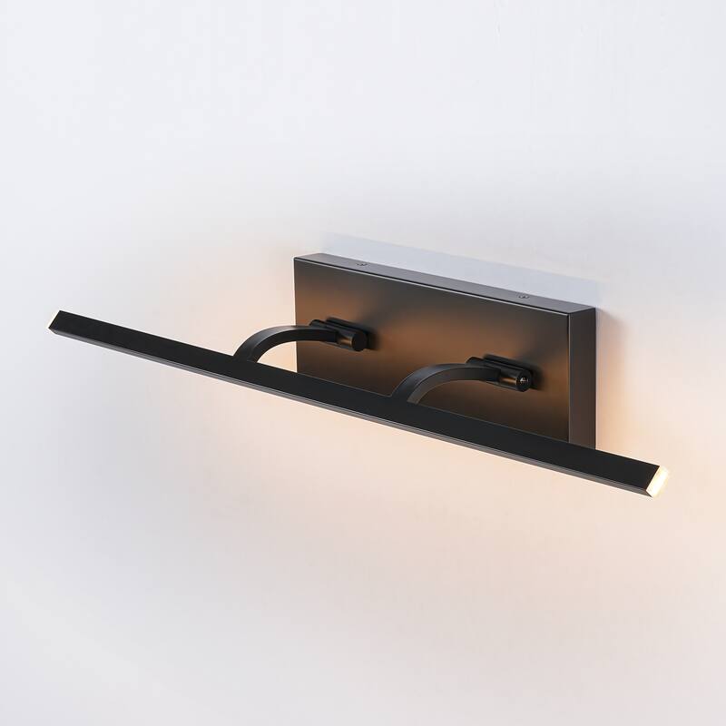 Modern 1-Light Industrial Matte Black Linear Adjustable Integrated Dimmable LED Vanity Light/ Picture Light
