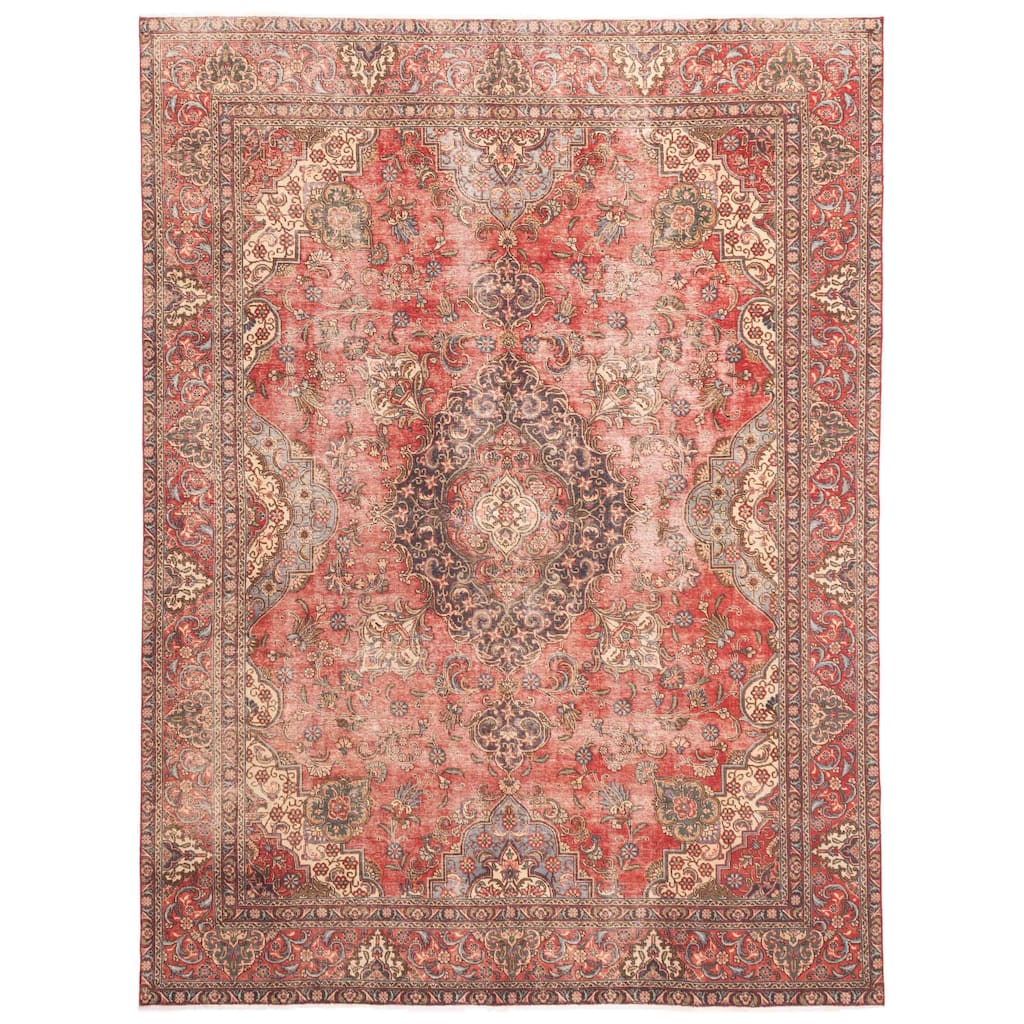 ECARPETGALLERY Hand-knotted Antalya Vintage Red Wool Rug - 9'3 x 12'2