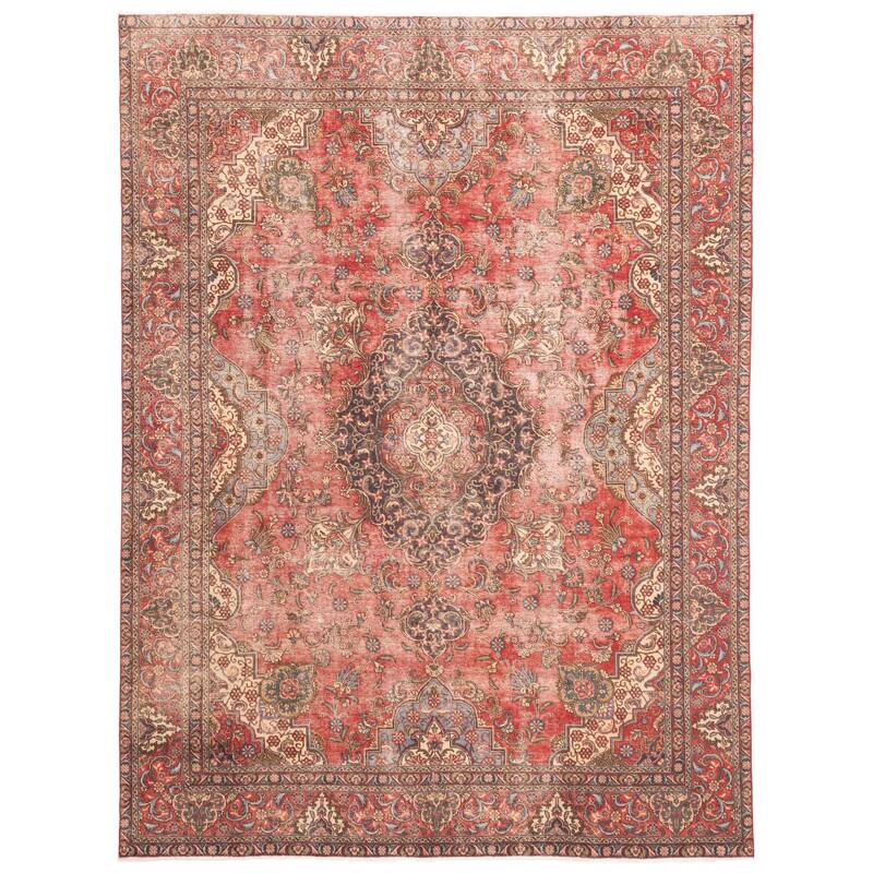 ECARPETGALLERY Hand-knotted Antalya Vintage Red Wool Rug - 9'3 x 12'2