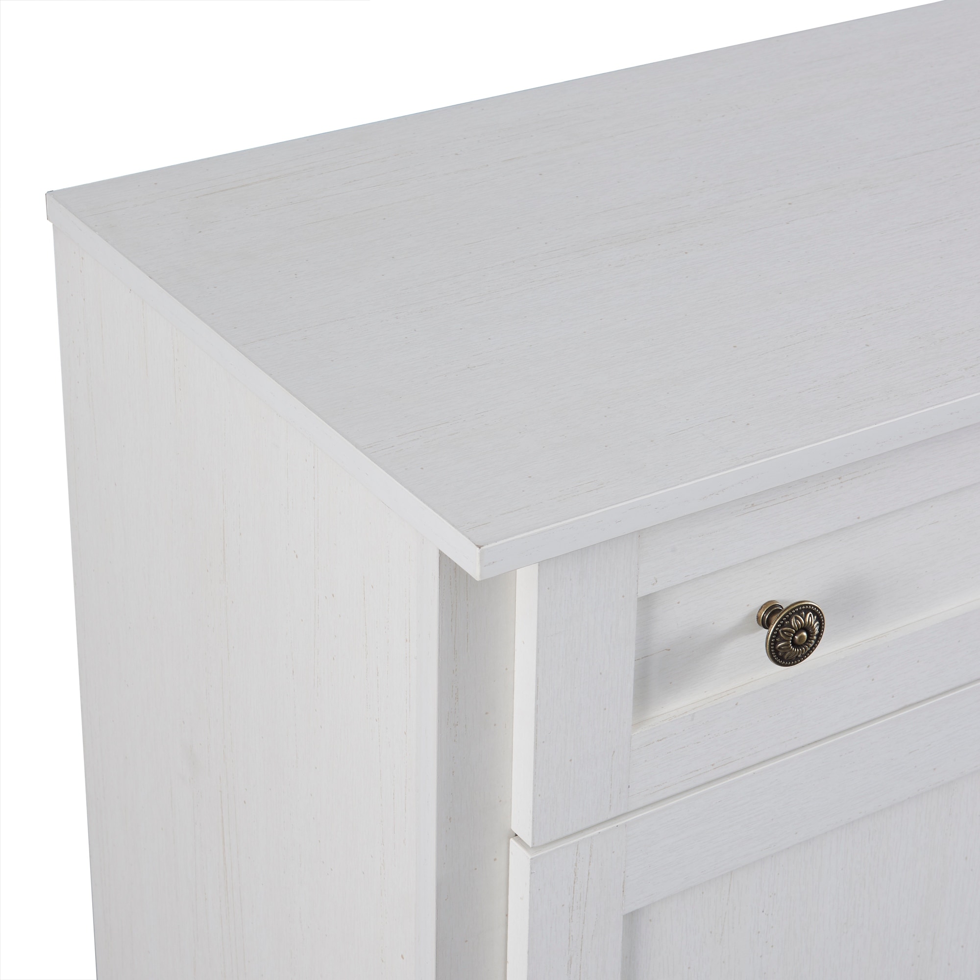 Bathroom Freestanding Wood Floor Cabinet with 2 Drawers and 1 Storage Shelf, White - ModernLuxe