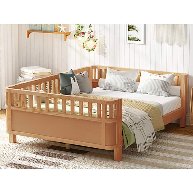 Full Size Wood Platform Bed for Kids