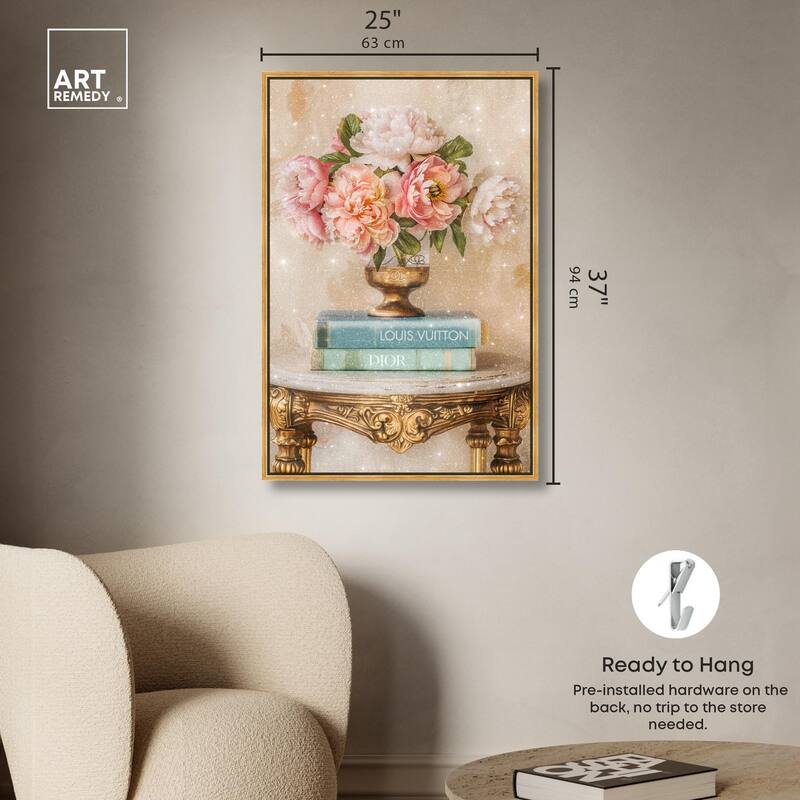 Antique Table Vase Canvas by Art Remedy