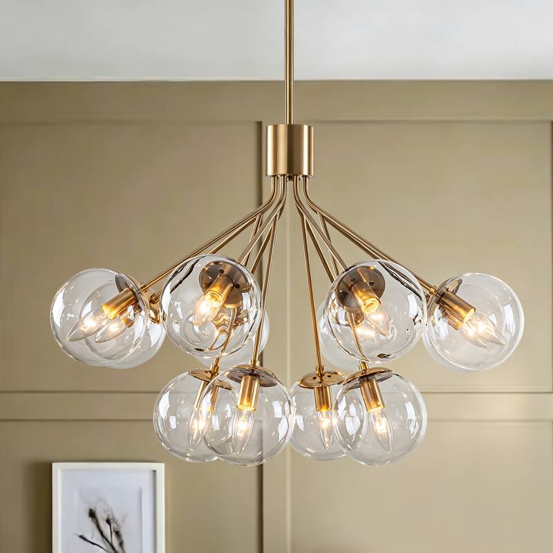 Starsky 12-Light Modern Bubble Seeded Glass Chandelier