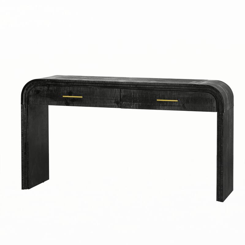 Unique Retro Silhouette Console Table(Antique Black)