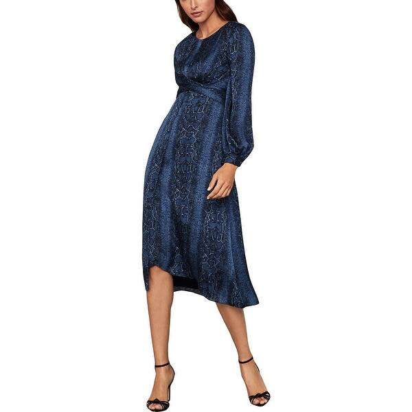 Bcbgmaxazria Women's Snake Print Faux Wrap Midi Dress Blue Size Xx-Small -  Bed Bath & Beyond - 40576648