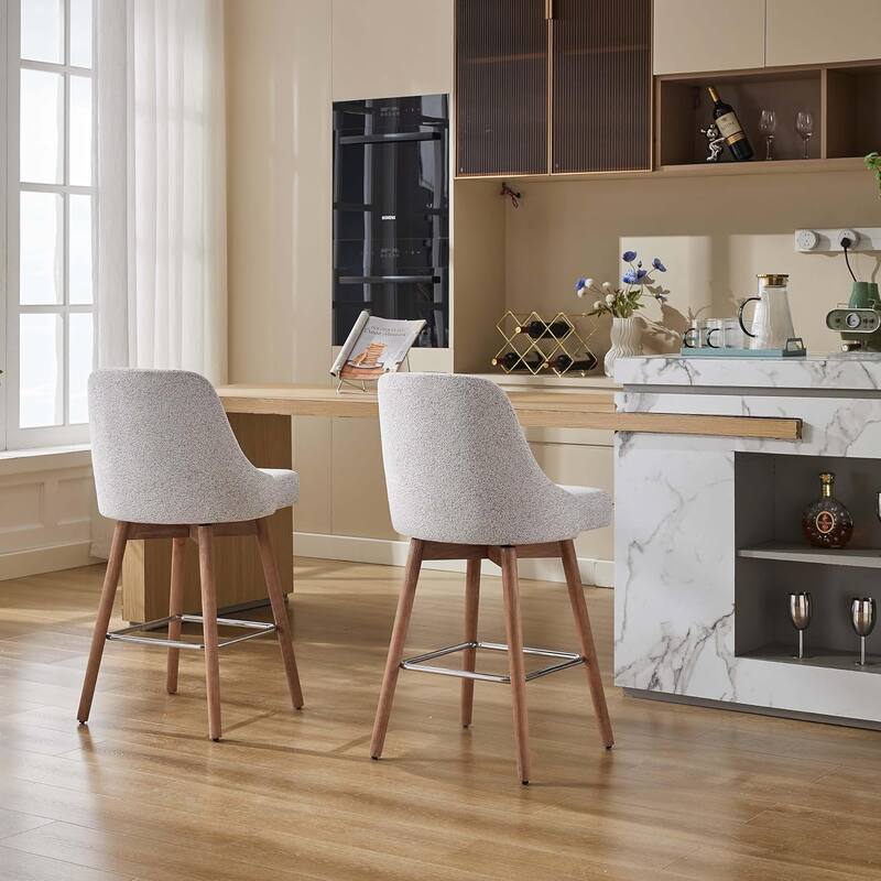 26" Counter Height Swivel Barstool Set of 2