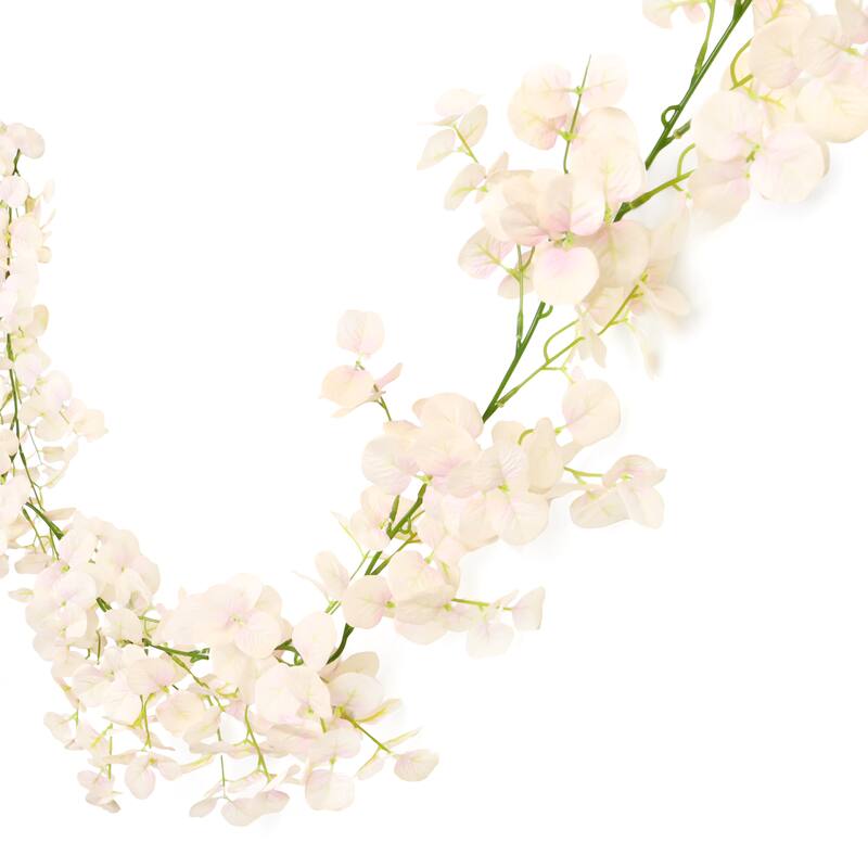 Set of 2 Blush Artificial Eucalyptus Leaf Vine Hanging Plant Greenery Foliage Garland 6ft - Blush Pink - 72" L x 6" W x 6" DP