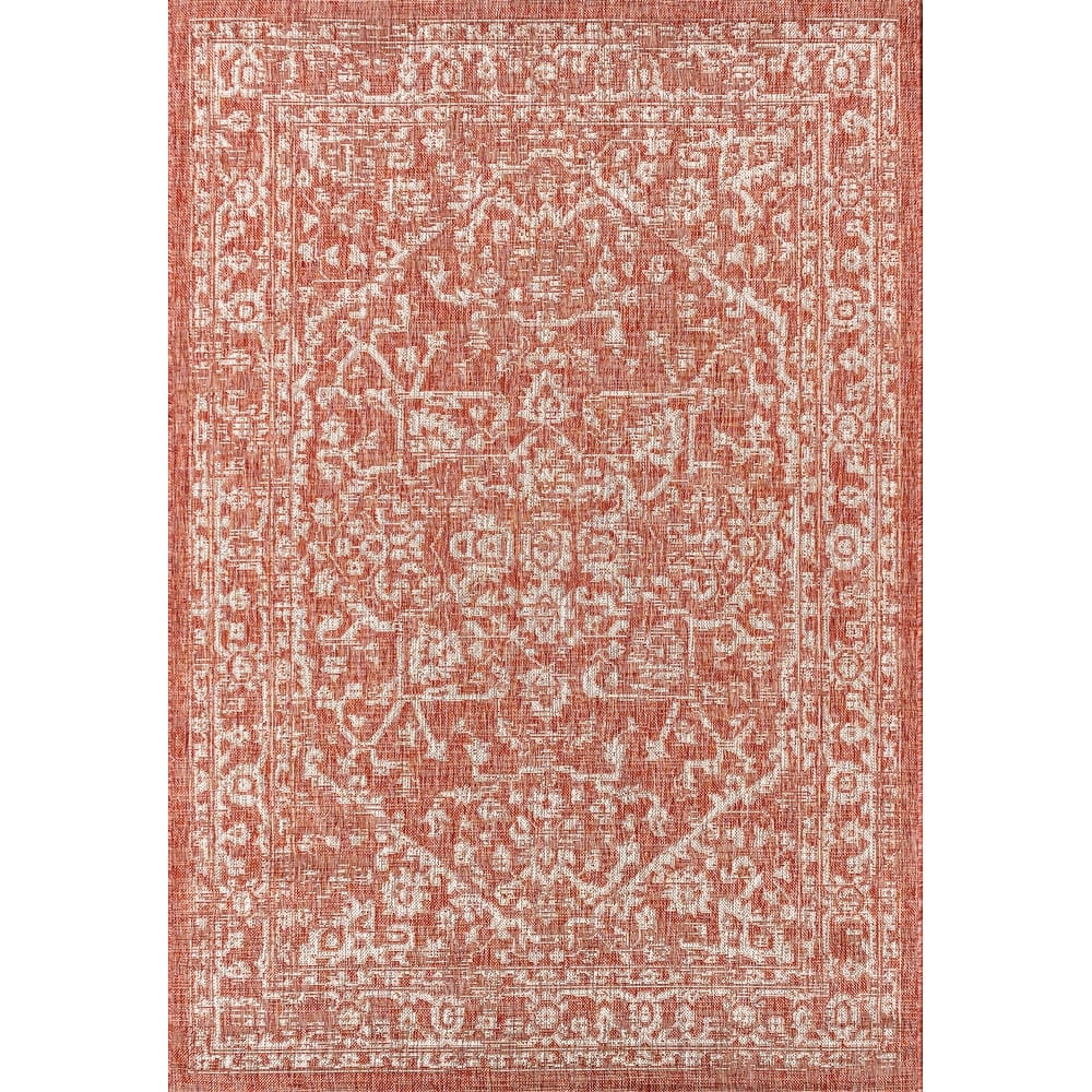 JONATHAN Y Medallion Textured Weave Indoor/Outdoor Area Rug