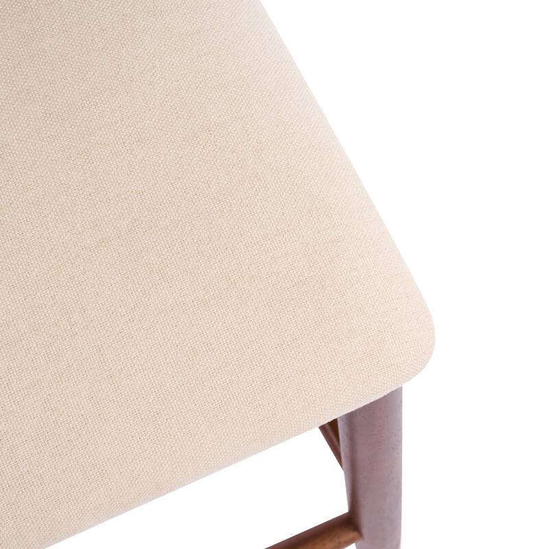 Christopher Knight Home - Lois Modern Upholstered Solid Rubberwood Counter Stool Set - Bar Chairs with Ergonomic Backrest