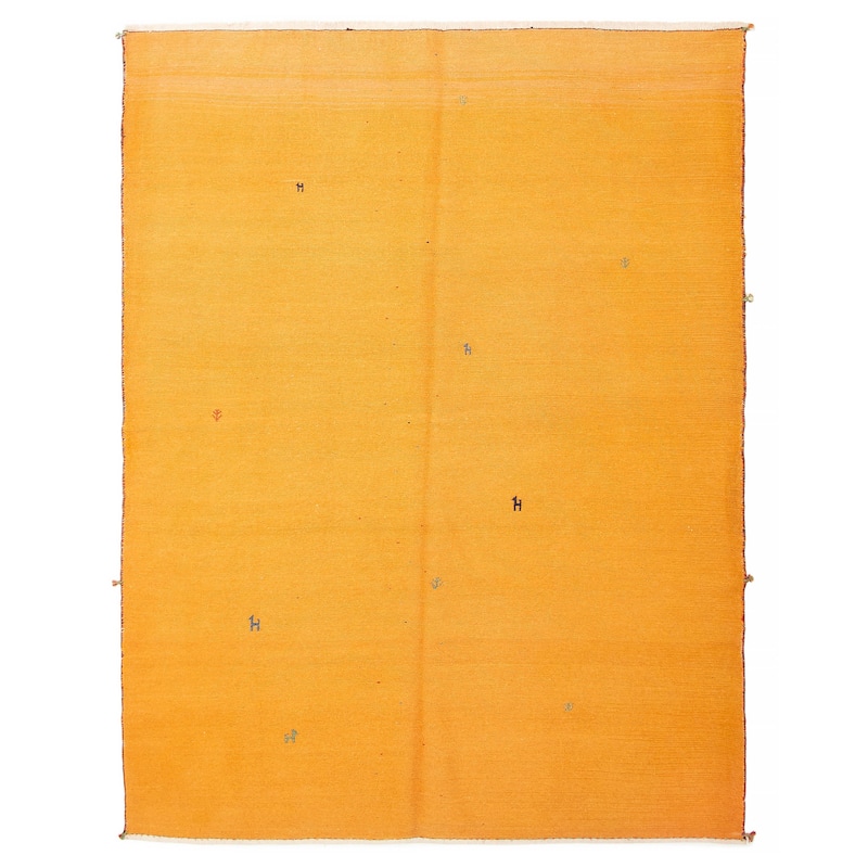 ECARPETGALLERY Flat-Weave Kashkuli Light Orange Wool Tapestry Kilim - 5'5 x 8'4 - Light Orange - 5'5 x 8'4