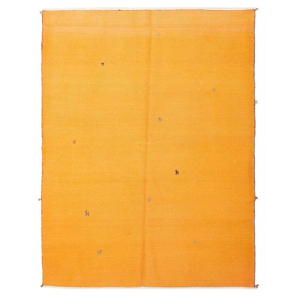 ECARPETGALLERY Flat-Weave Kashkuli Light Orange Wool Tapestry Kilim - 5'5 x 8'4