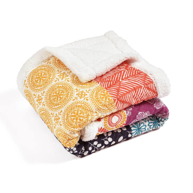 The Curated Nomad Presidio Bohemian Stripe Sherpa Throw