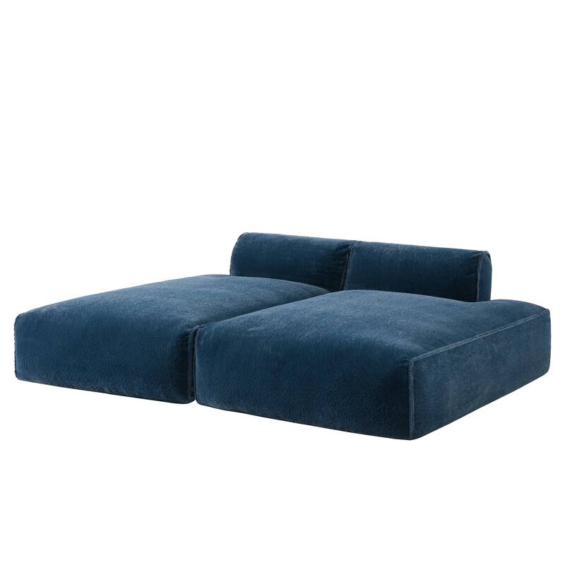 90" Plush Fabric Modular Sectional Sofa with High-Density Foam & Pocket Springs,and 2-Piece Fully Compressed Design