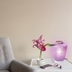 preview thumbnail 5 of 12, Lily River of Goods Pink/Purple and Gold Glass 10.5-Inch Accent Lamp - 7.75" x 7.75" x 10.5"