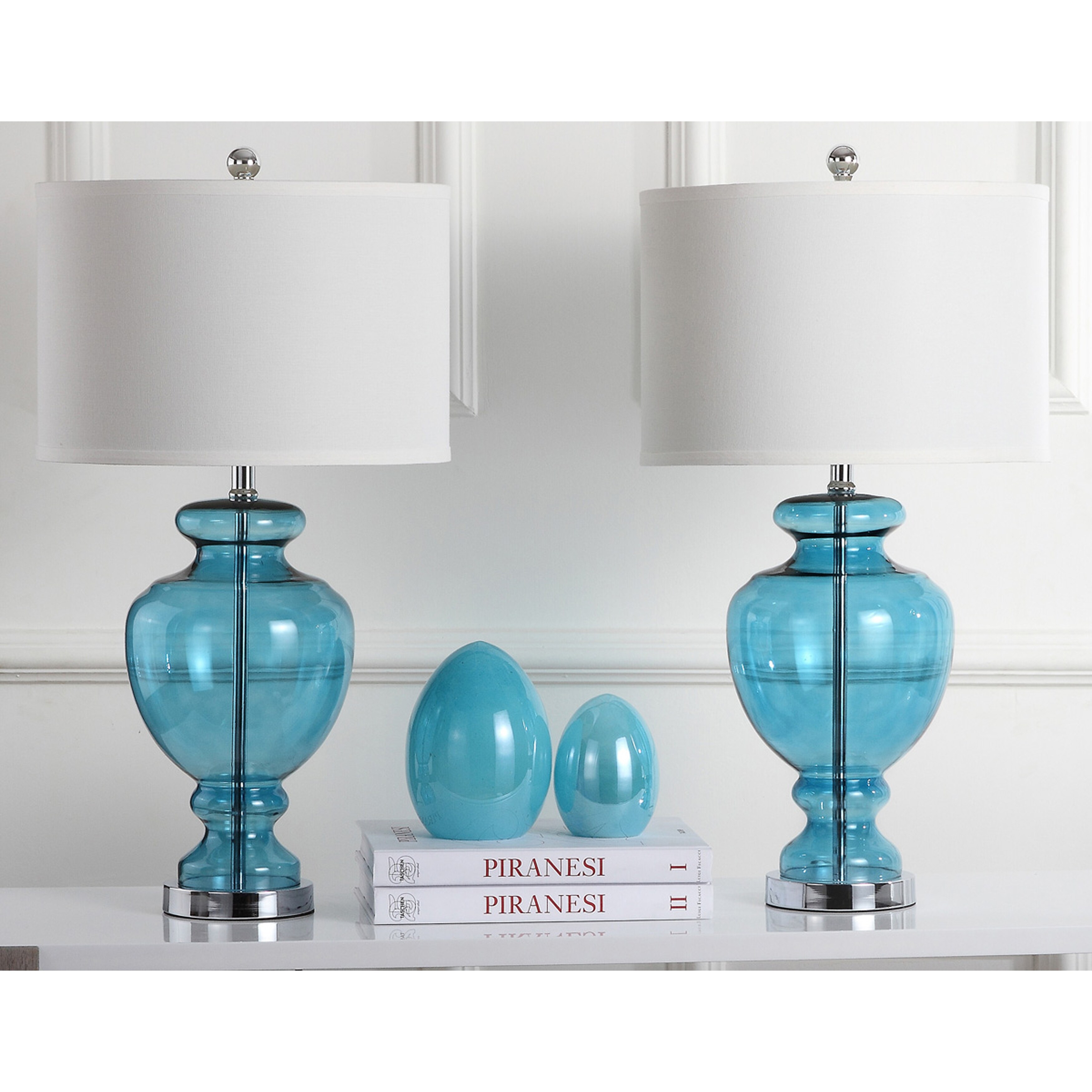 Turquoise lamp set top