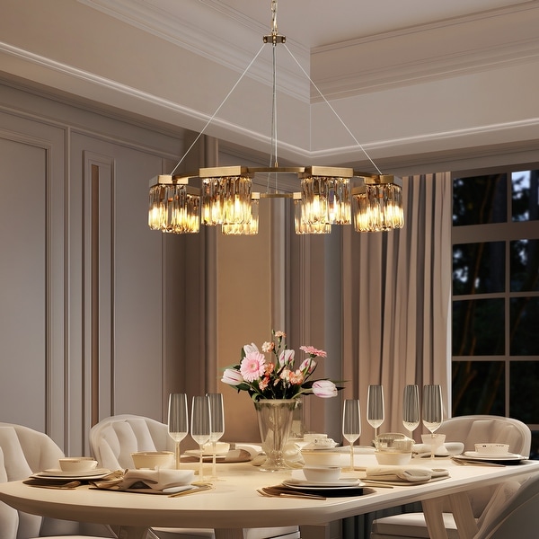 Gold crystal chandelier dining room on sale