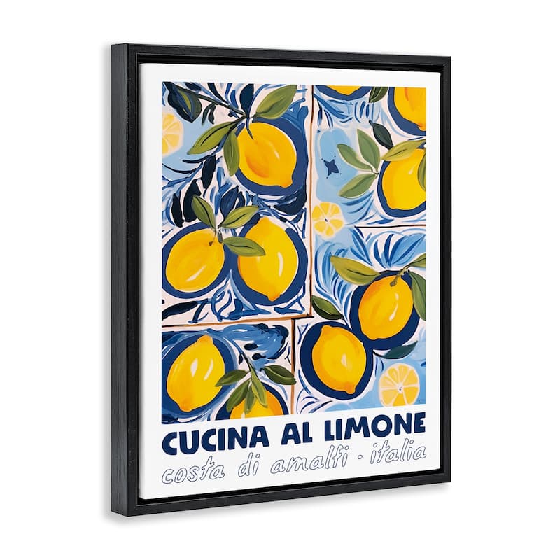 Stupell Bright Mediterranean Lemons Framed Floater Canvas Wall Art Design By Lux + Me Designs
