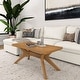 preview thumbnail 1 of 35, Plank and Beam Verso Rectangular Cross Leg Coffee Table - 40" Pecan