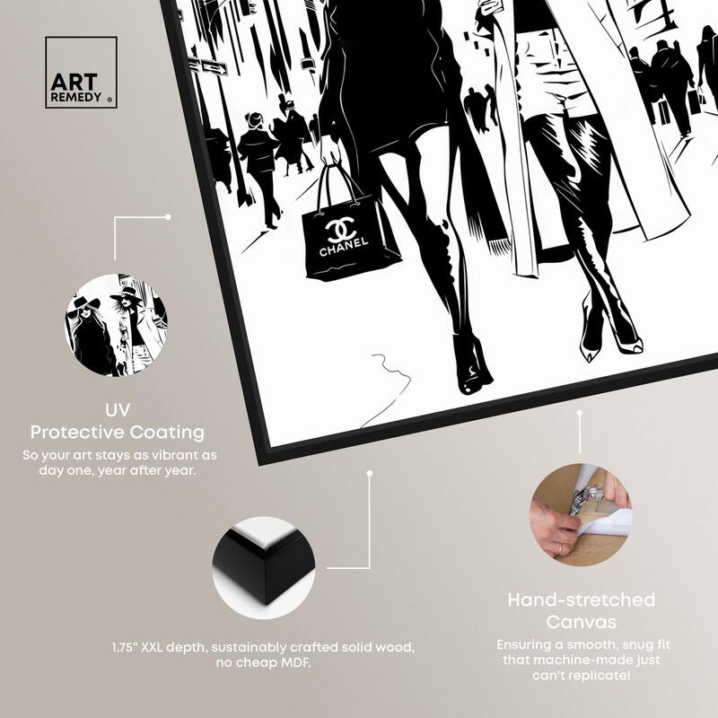 Shopping Gals Cover Canvas by Art Remedy
