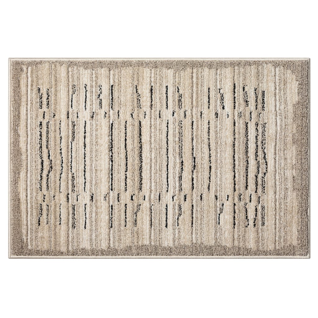 Terra by Obeetee Chelsea Lines Neutral Rug - 2' x 3'