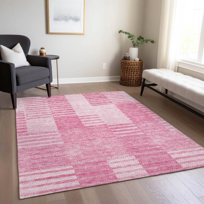 Machine Washable Indoor/ Outdoor Chantille Geometric Contemporary Rug