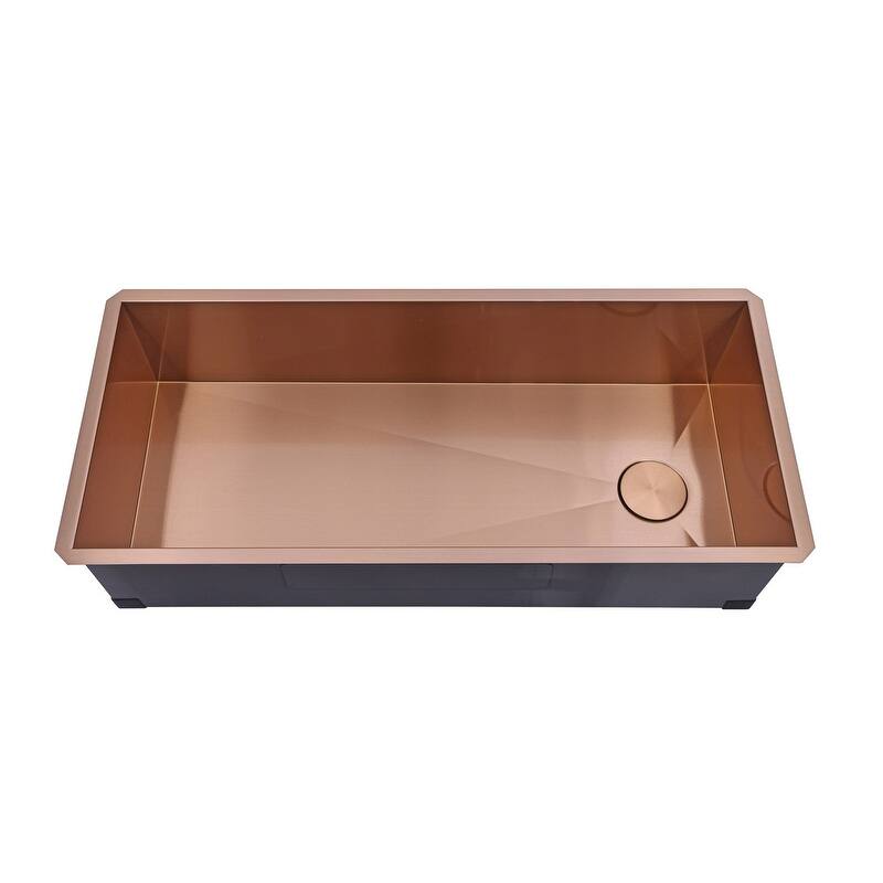 Kingsman 42 Inch Satin Rose Gold Matte Copper Stainless Steel Undermount 16-Gauge Kitchen Sink Single Bowl