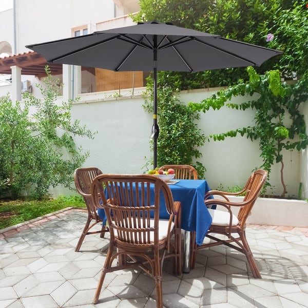 bronze pole patio umbrella California Umbrella 11' Sun Master Patio Umbrella Bronze Aluminum Pole  Fiberglass Ribs Crank Lift Collar Tilt Pacifica Capri - Overstock