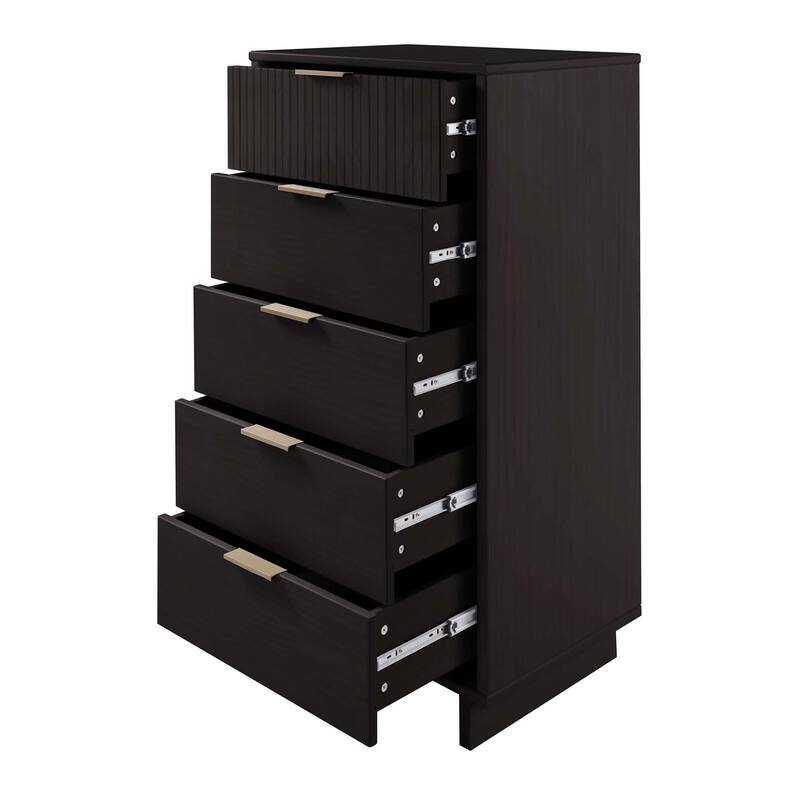 Manhattan Comfort 3-Piece Granville Modern Solid Wood Dresser Chest and Nighstand Set.