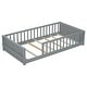 preview thumbnail 47 of 45, Twin Size Wood Floor Platform Bed with Built-in Book Storage Rack