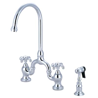 Kingston Brass KS779.TXBS French Country 1.8 GPM Bridge Kitchen Faucet