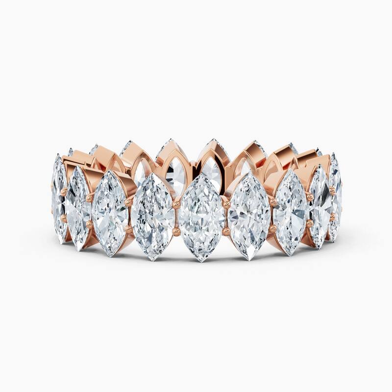 Auriya 14k Gold Marquise North-South Lab Grown Diamond Eternity Band 2.70 - 10.50 ct. tw. (F-G, VS) - 5.70 ct. wt. - 7.5 - Rose