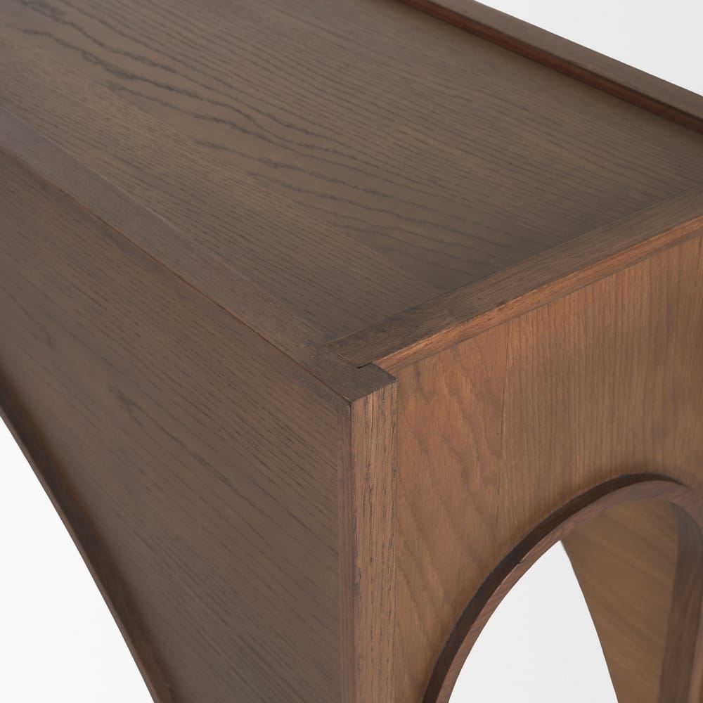 Laraya Dark Brown Wood Arched Console Table