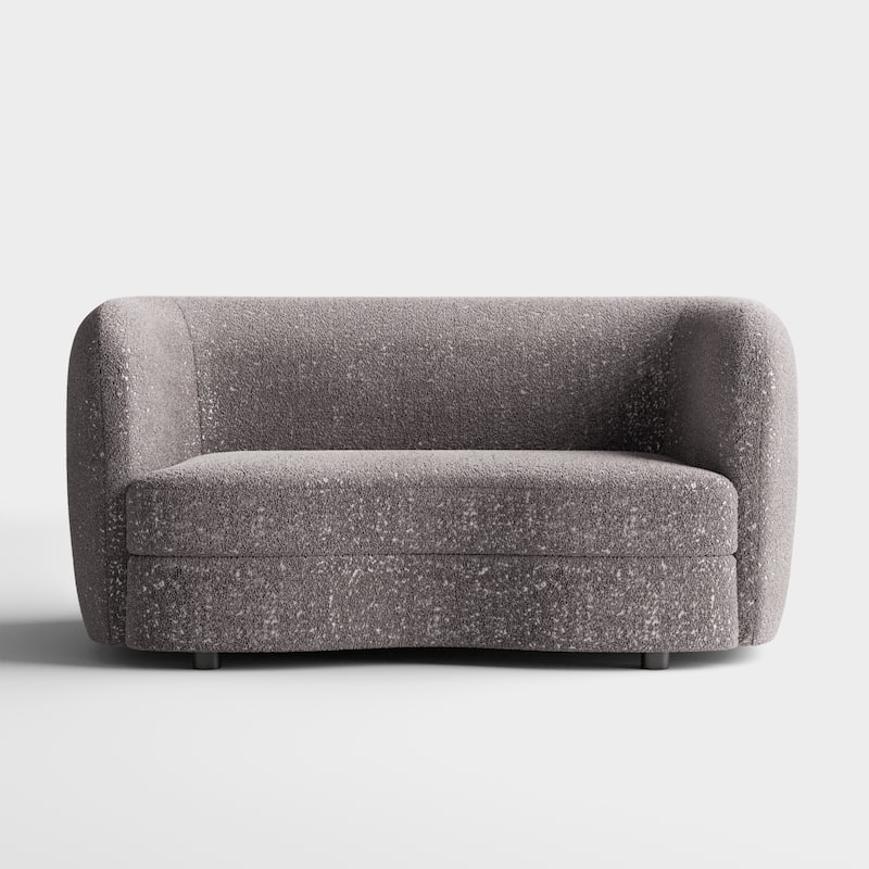 Furniture of America Ophelia Modern Curved Arms Boucle Sofa Set with Round Wooden Legs, 2-Piece or 3-Piece Options